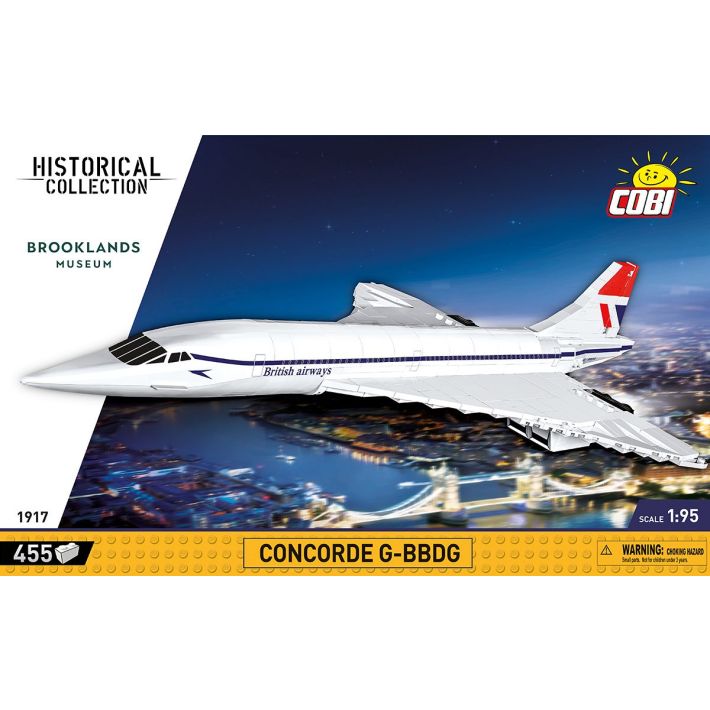 COBI Concorde G-BBDG Klemmbaustein-Modell im Maßstab 1:95 – 455 Teile, Set 1917