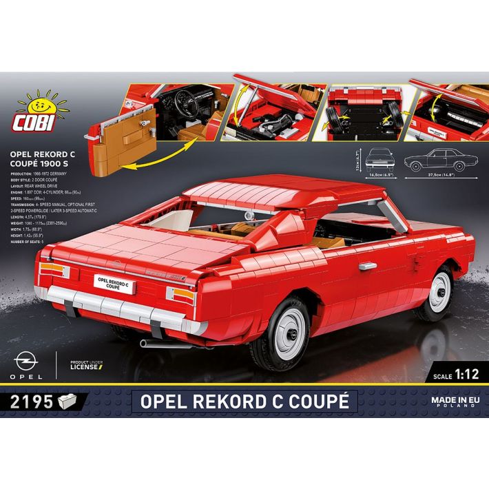 COBI Opel Rekord Coupé Klemmbaustein-Modell im Maßstab 1:12 – 2.195 Teile, Set 24345 – Ansicht 2