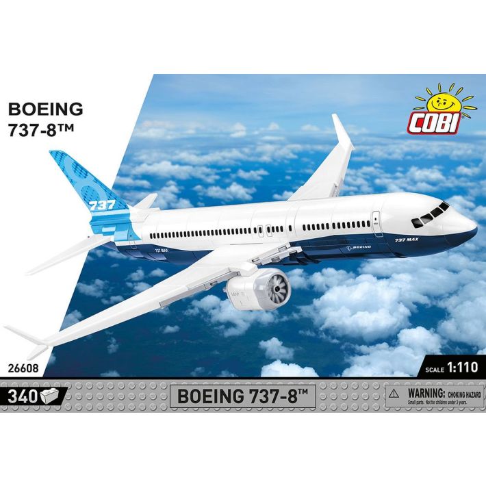 COBI Boeing 737-8 Klemmbaustein-Modell im Maßstab 1:110 – 340 Teile, Set 26608
