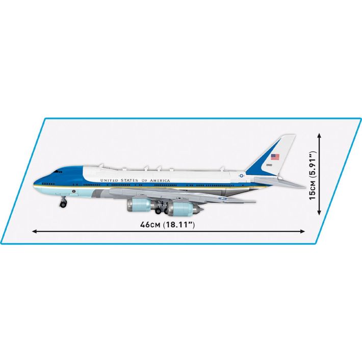 COBI Boeing 747 Air Force One Klemmbaustein-Modell im Maßstab 1:144 – 1.087 Teile, Set 26610 – Ansicht 4