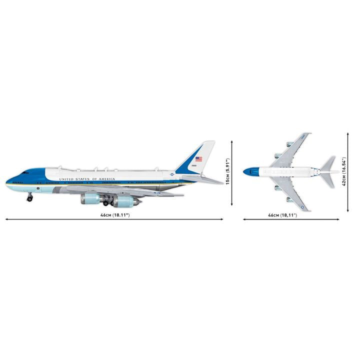 COBI Boeing 747 Air Force One Klemmbaustein-Modell im Maßstab 1:144 – 1.087 Teile, Set 26610 – Ansicht 6