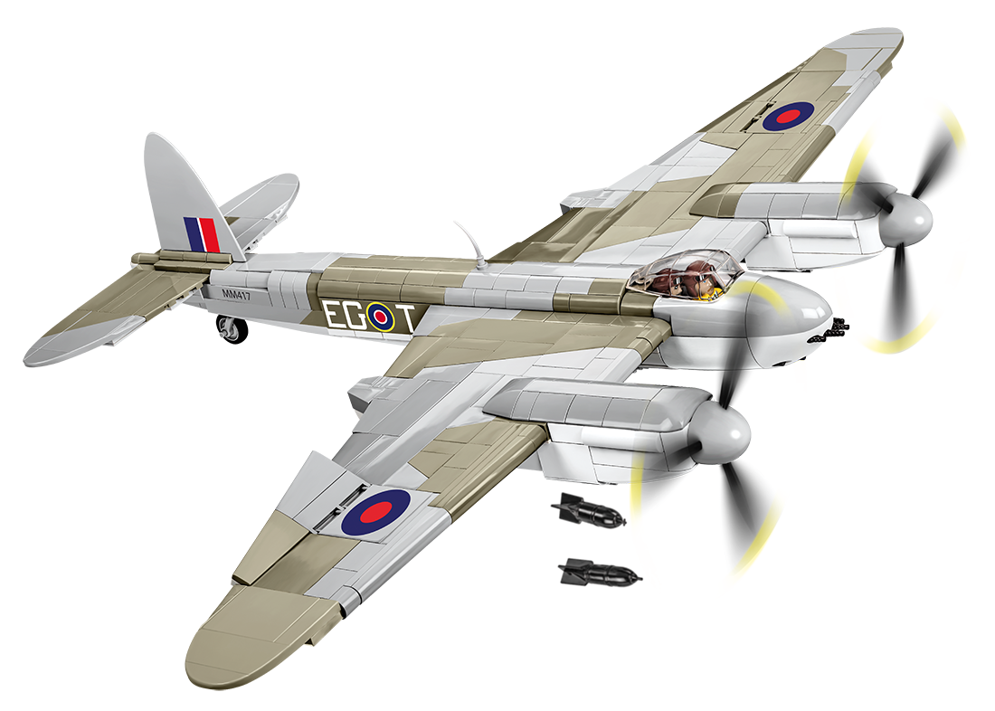 COBI De Havilland DH-98 Mosquito RAF Klemmbaustein-Modell im Maßstab 1:32 – 710 Teile, Set 5735 – Ansicht 4