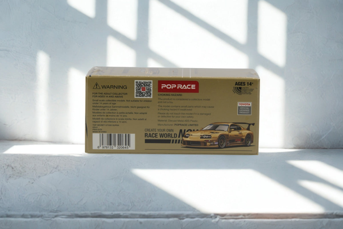 Pop Race Toyota Supra GT300 „Top Secret“ in Gold – Diecast Sammlermodell im Maßstab 1:64, Art. PR64-229 – Ansicht 2