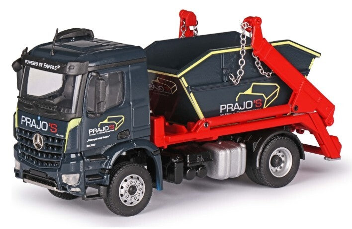 Conrad Mercedes-Benz Arocs mit Meiller Absetzkipper „PRAJO´S“ – Diecast Sammlermodell im Maßstab 1:50, Art. 78216/05