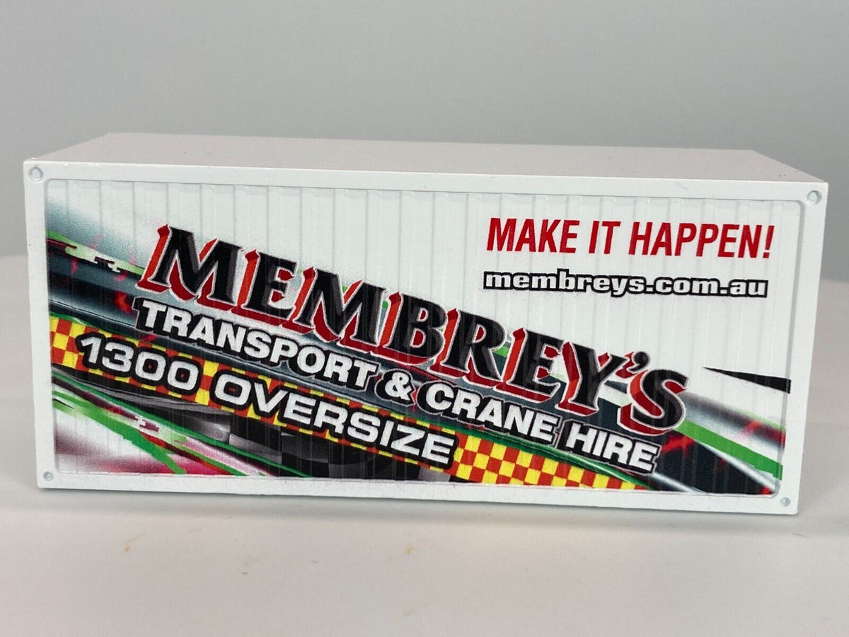 Conrad Seefrachtcontainer 20ft MEMBREY´S – Diecast Sammler-Zubehör im Maßstab 1:50, Art. 99928/12