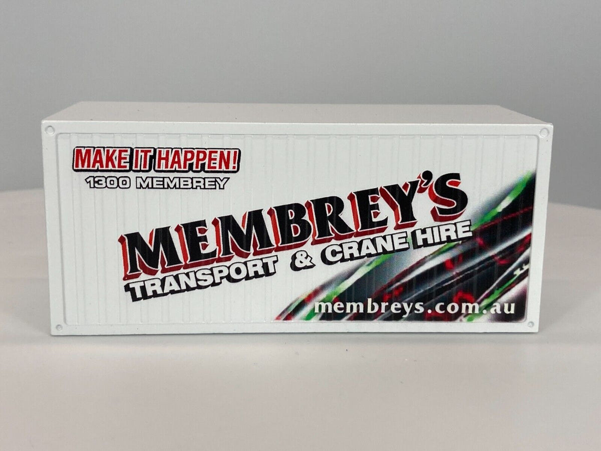 Conrad Seefrachtcontainer 20ft MEMBREY´S – Diecast Sammler-Zubehör im Maßstab 1:50, Art. 99928/16