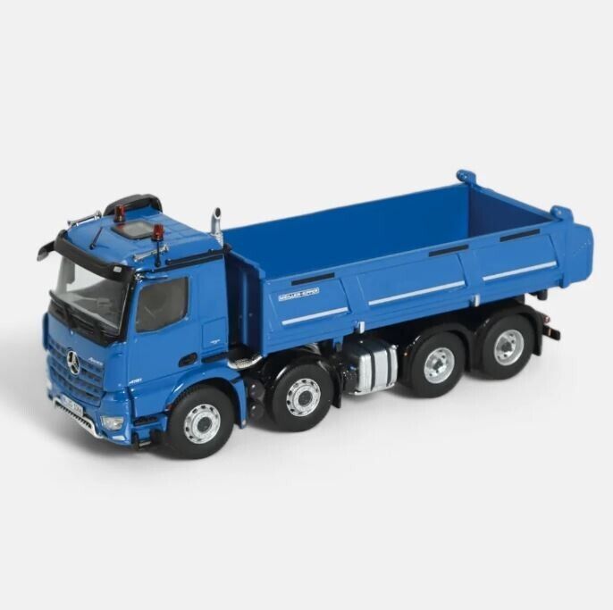 NZG Mercedes-Benz Arocs 8x4 mit Meiller Dreiseitenkipper in Blau – Diecast Sammlermodell im Maßstab 1:50, Zinkdruckguss, Art. 1066/20