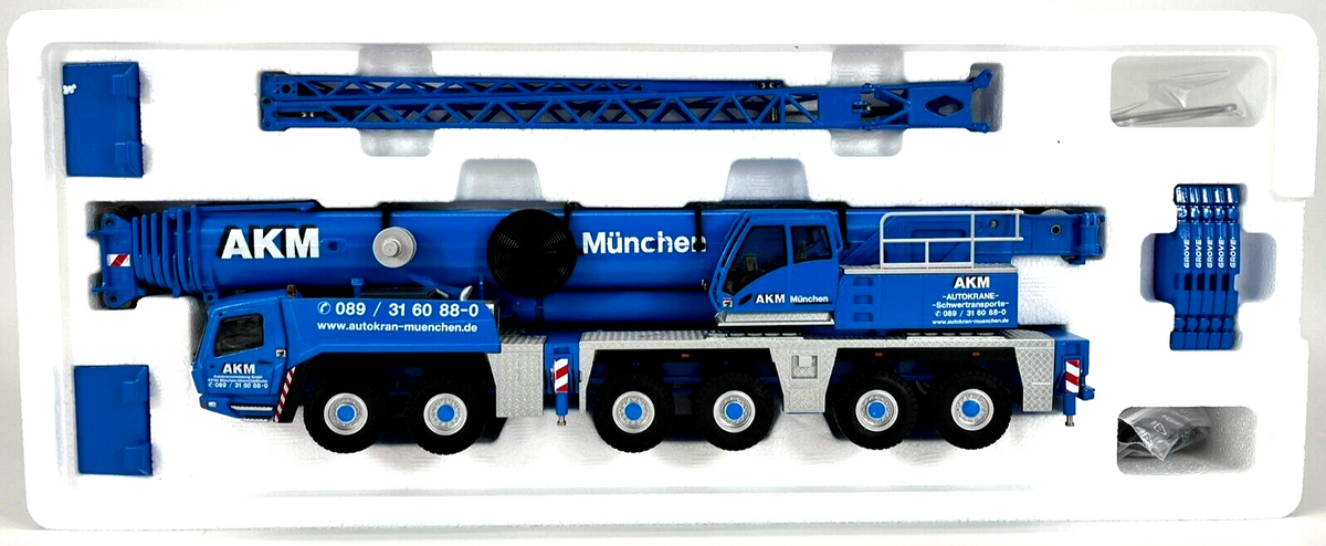 Conrad Grove GMK 6300L Mobilkran inkl. Auslegerverlängerung „AKM“ – Diecast Sammlermodell im Maßstab 1:50, Art. 2114/06 – Ansicht 8