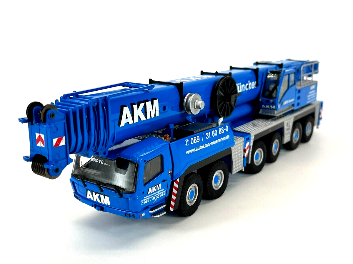 Conrad Grove GMK 6300L Mobilkran inkl. Auslegerverlängerung „AKM“ – Diecast Sammlermodell im Maßstab 1:50, Art. 2114/06