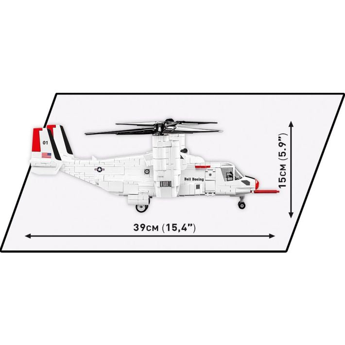 COBI Boeing Bell V-22 Osprey Klemmbaustein-Modell im Maßstab 1:48 – 1.136 Teile, Set 5835 – Ansicht 6