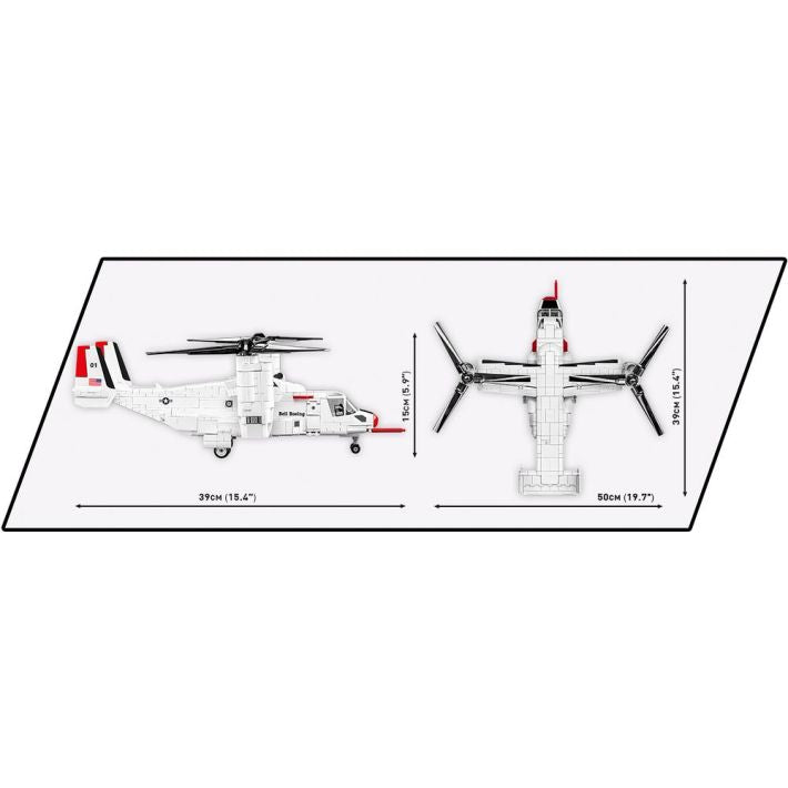 COBI Boeing Bell V-22 Osprey Klemmbaustein-Modell im Maßstab 1:48 – 1.136 Teile, Set 5835 – Ansicht 5