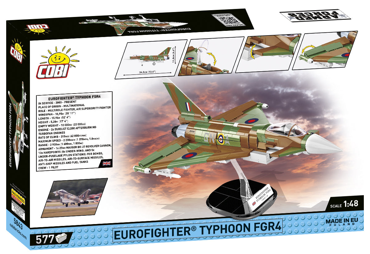 COBI Eurofighter Typhoon FGR4 GiNA Klemmbaustein-Modell im Maßstab 1:48 – 577 Teile, Set 5843 – Ansicht 2