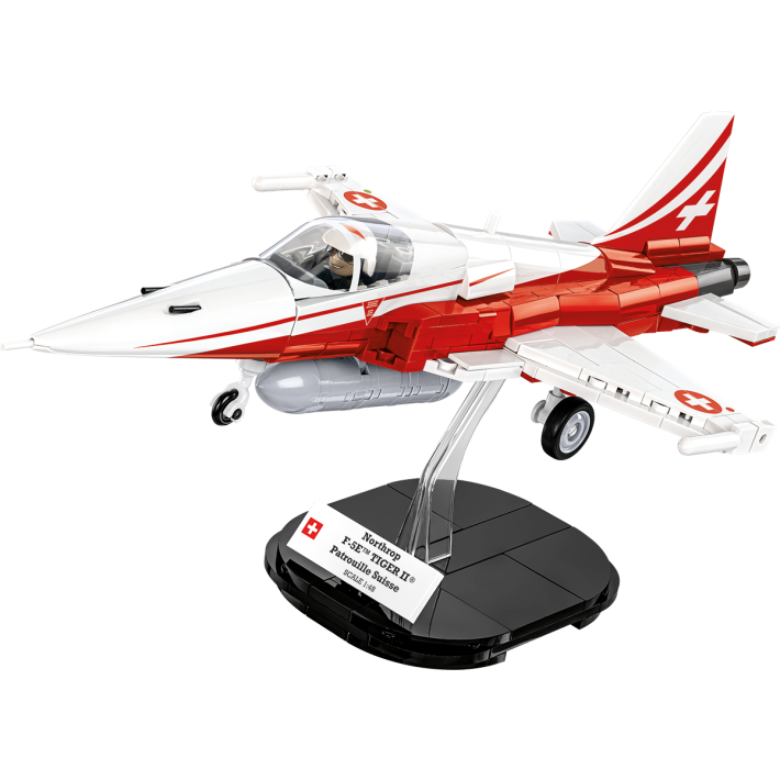 COBI Northrop F-5E Tiger Patrouille Swiss Klemmbaustein-Modell im Maßstab 1:48 – 351 Teile, Set 5857 – Ansicht 3