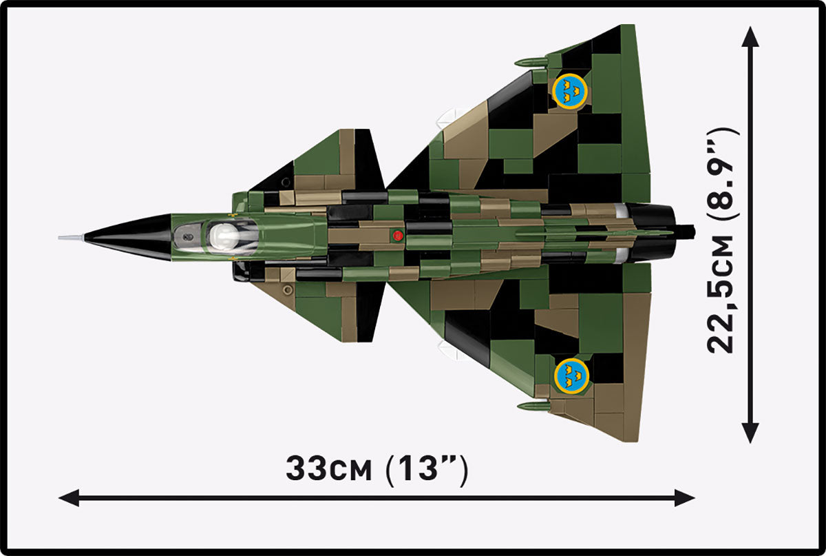 COBI Saab AJS 37 Viggen Flygvapenmuseum Klemmbaustein-Modell im Maßstab 1:48 – 911 Teile, Set 5911 – Ansicht 8
