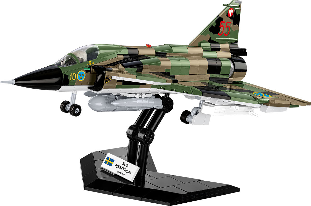 COBI Saab AJS 37 Viggen Flygvapenmuseum Klemmbaustein-Modell im Maßstab 1:48 – 911 Teile, Set 5911 – Ansicht 4