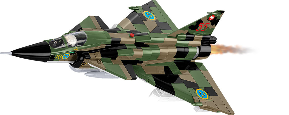 COBI Saab AJS 37 Viggen Flygvapenmuseum Klemmbaustein-Modell im Maßstab 1:48 – 911 Teile, Set 5911 – Ansicht 3