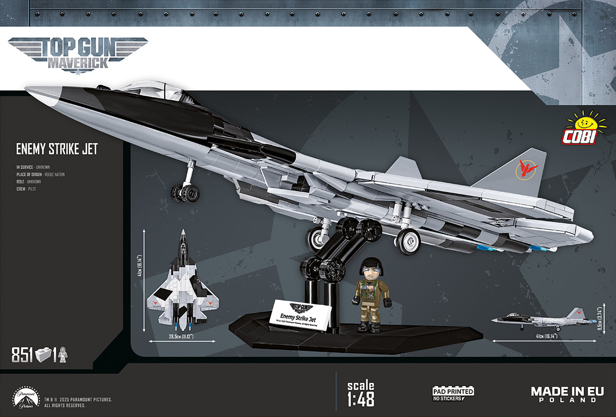 COBI Enemy Strike Jet Top Gun Klemmbaustein-Modell im Maßstab 1:48 – 851 Teile, Set 5921 – Ansicht 2