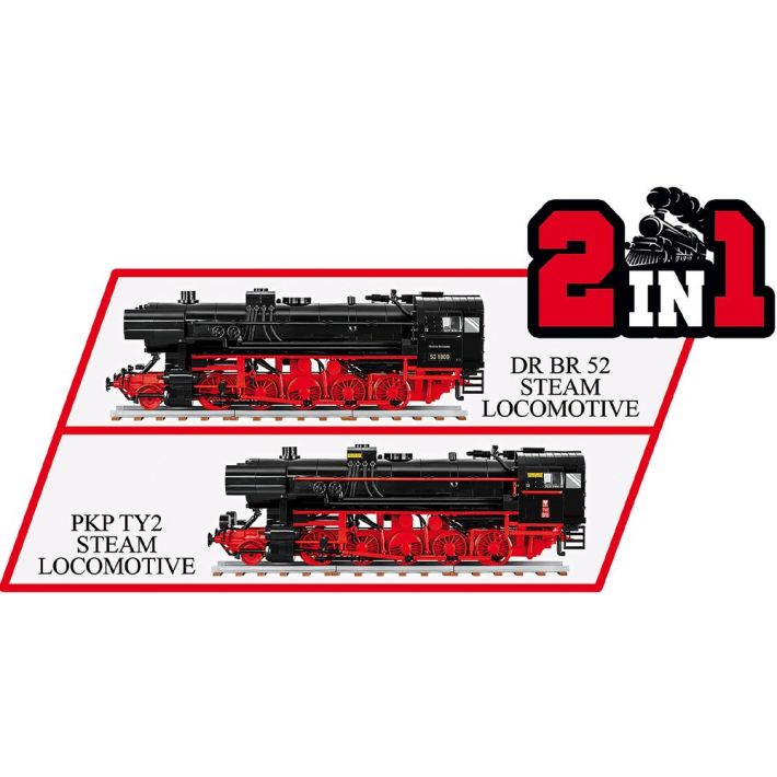 COBI DR BR 52/TY2 Dampflokomotive Klemmbaustein-Modell im Maßstab 1:35 – 1.723 Teile, Set 6283 – Ansicht 5