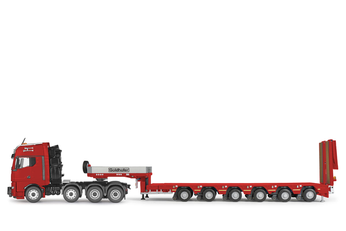 Conrad MAN TG GX Schwerlastzugmaschine mit Goldhofer Arcus PK6 – Diecast Sammlermodell im Maßstab 1:50, Art. 80256/0
