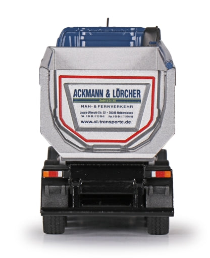 Conrad Mercedes-Benz Arocs mit Schwarzmüller Rundmuldenauflieger „ACKMANN + LÖRCHER“ – Diecast Sammlermodell im Maßstab 1:50, Art. 78231/03 – Ansicht 5