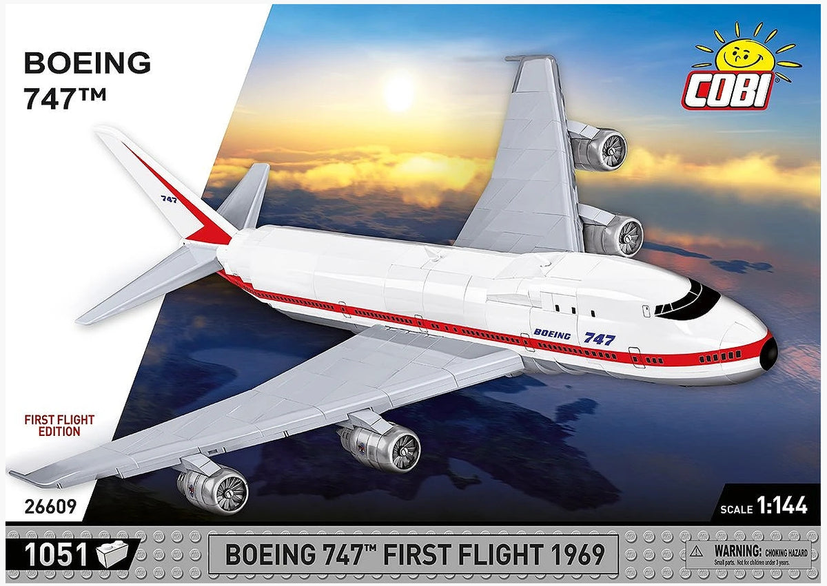 COBI Boeing 747 First Flight 1969 Klemmbaustein-Modell im Maßstab 1:144 – 1.051 Teile, Set 26609