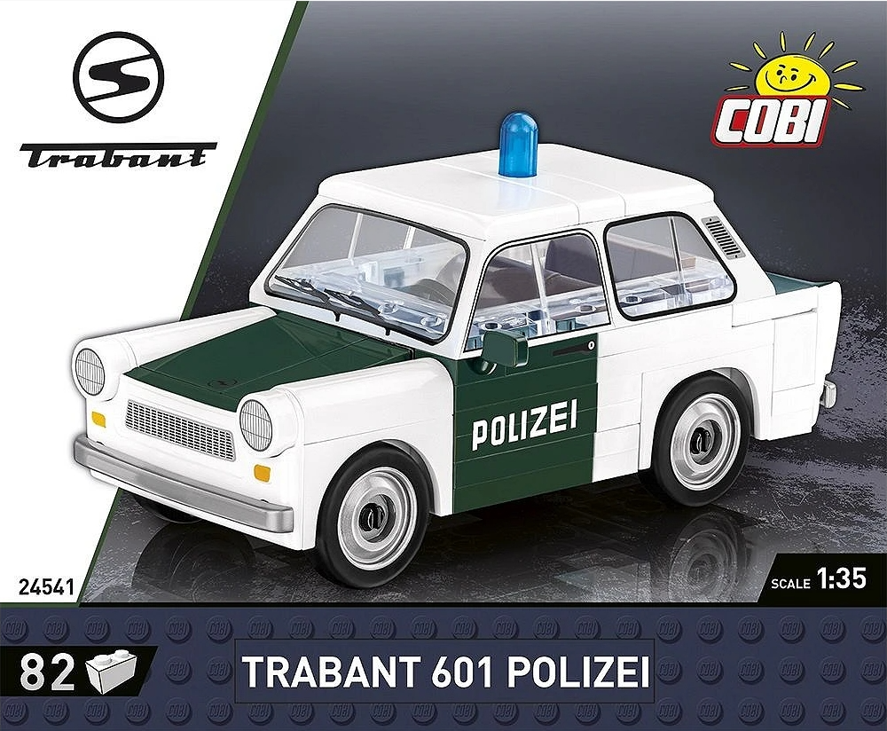 COBI Trabant 601 Polizei Klemmbaustein-Modell im Maßstab 1:35 – 82 Teile, Set 24541