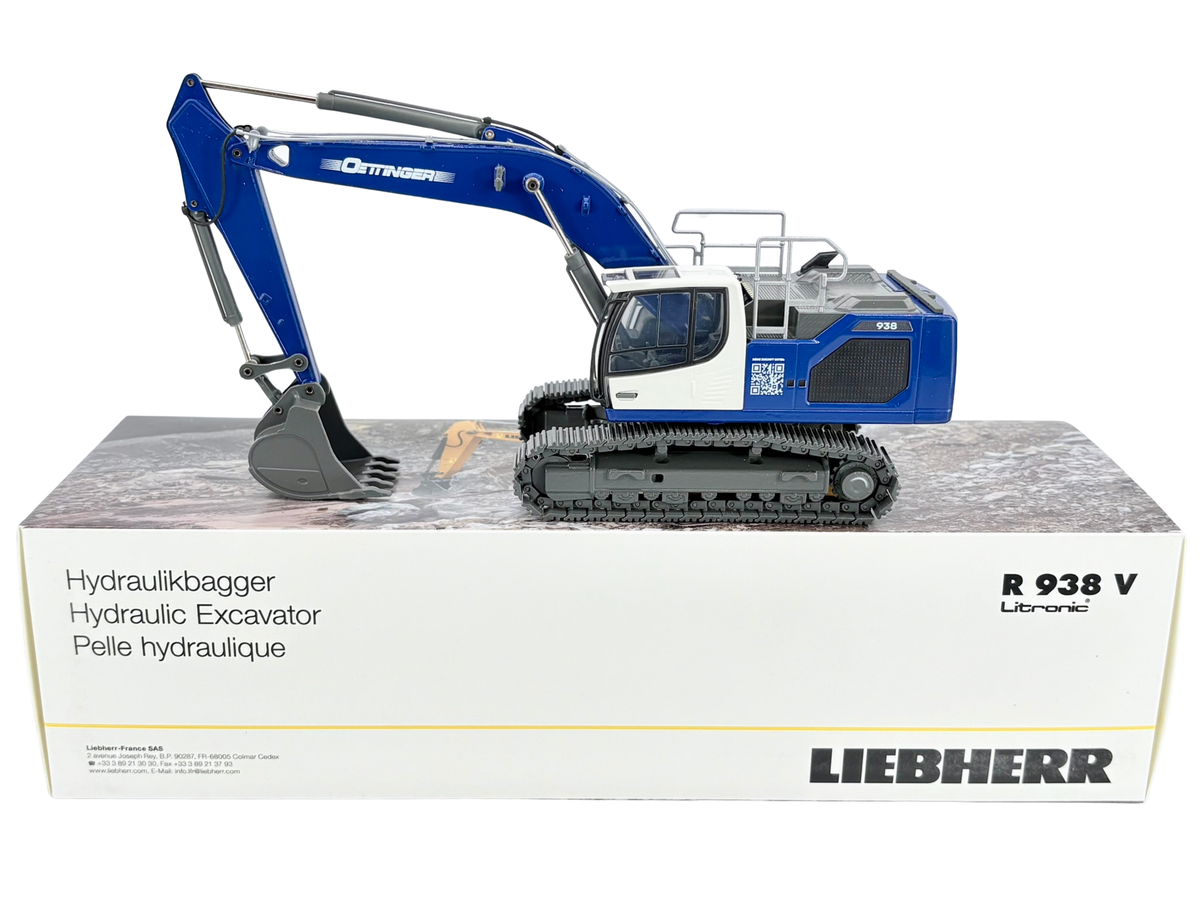Conrad Liebherr R 938 V Hydraulikbagger „Oettinger Gruppe“ – Diecast Sammlermodell im Maßstab 1:50, Art. 2215/28 – Ansicht 6