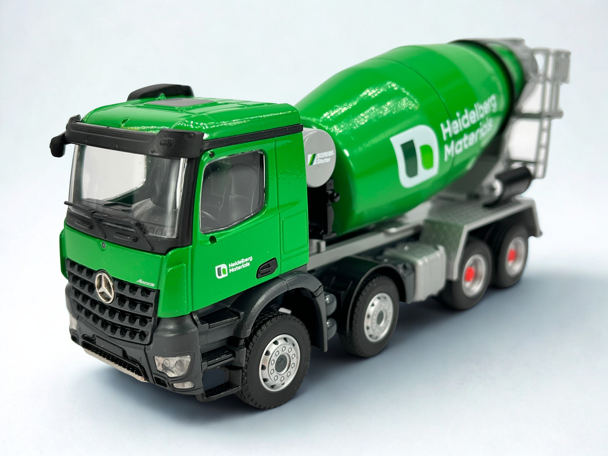 Conrad Stetter Fahrmischer 4-achs auf Mercedes-Benz Arocs „HEIDELBERG MATERIALS“ – Diecast Sammlermodell im Maßstab 1:50, Art. 78258/06