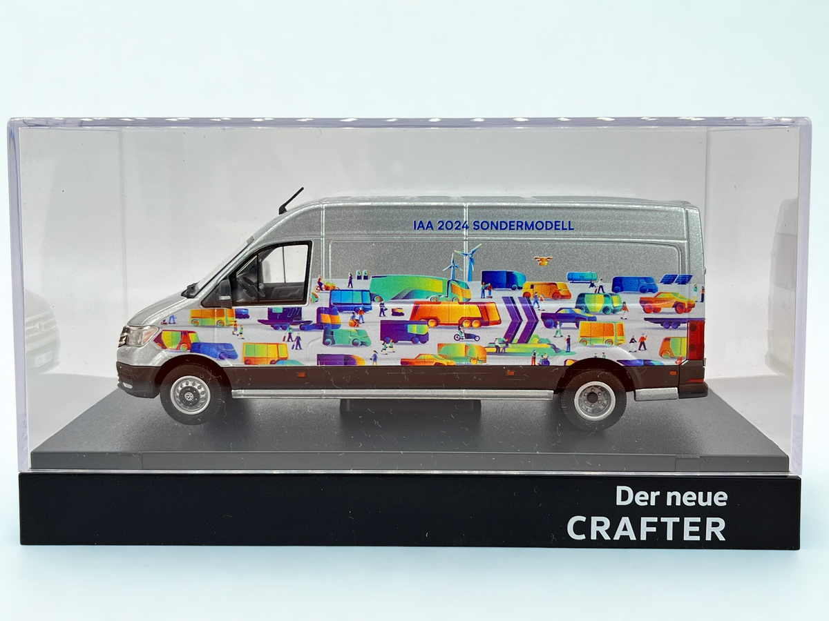 Conrad Volkswagen VW Crafter „IAA 2024 Sondermodell“ – Diecast Sammlermodell im Maßstab 1:50, Art. 1614/04