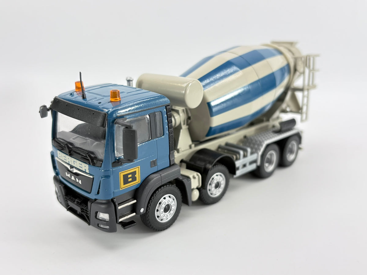 Conrad Stetter Fahrmischer auf MAN TGS M „BERGER“ – Diecast Sammlermodell im Maßstab 1:50, Art. 72131/02
