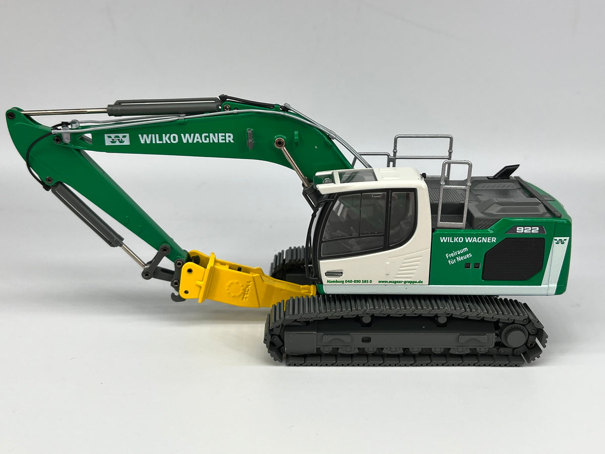 Conrad Liebherr R922 V Hydraulikbagger mit Hammer „WILKO Wagner“ – Diecast Sammlermodell im Maßstab 1:50, Art. 2214/11 – Ansicht 2