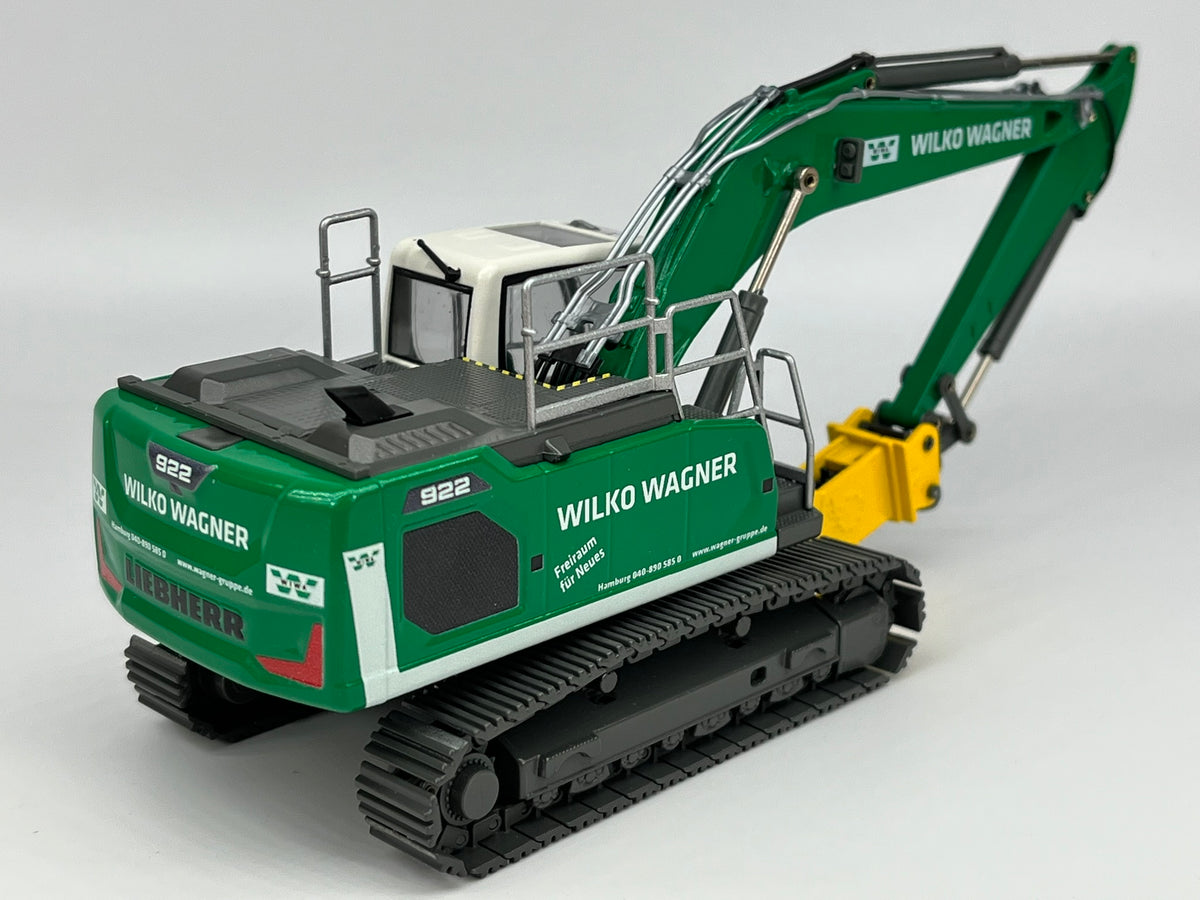 Conrad Liebherr R922 V Hydraulikbagger mit Hammer „WILKO Wagner“ – Diecast Sammlermodell im Maßstab 1:50, Art. 2214/11 – Ansicht 4