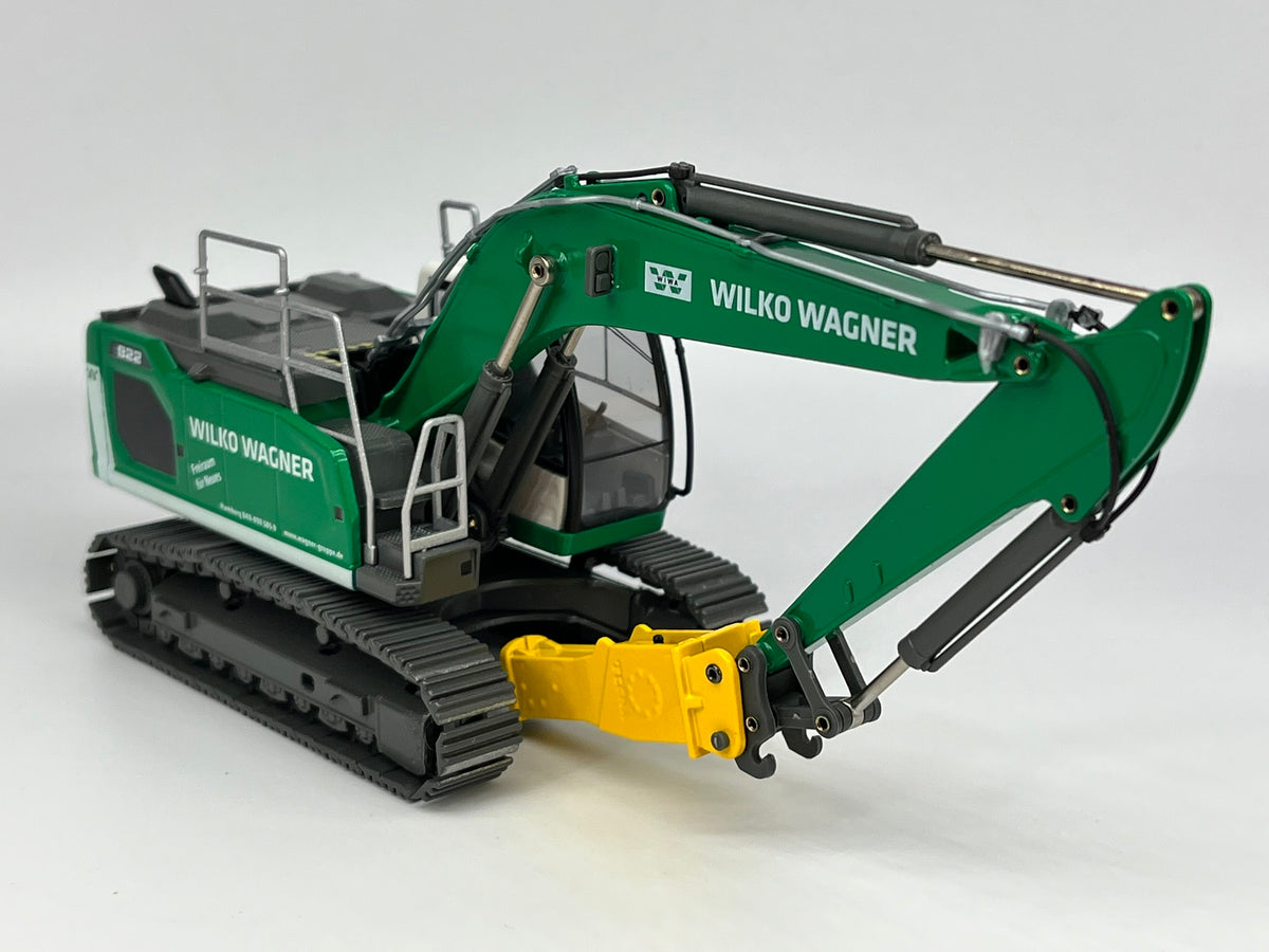 Conrad Liebherr R922 V Hydraulikbagger mit Hammer „WILKO Wagner“ – Diecast Sammlermodell im Maßstab 1:50, Art. 2214/11 – Ansicht 6