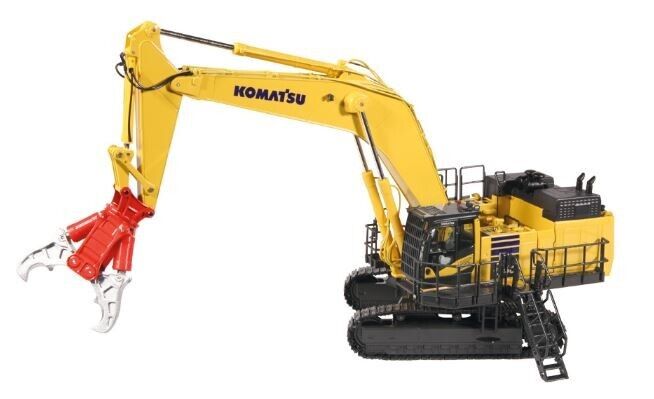 NZG Komatsu PC1250-11 Hydraulikbagger mit Abbruchausrüstung – Diecast Sammlermodell im Maßstab 1:50, Zinkdruckguss, Art. 9991