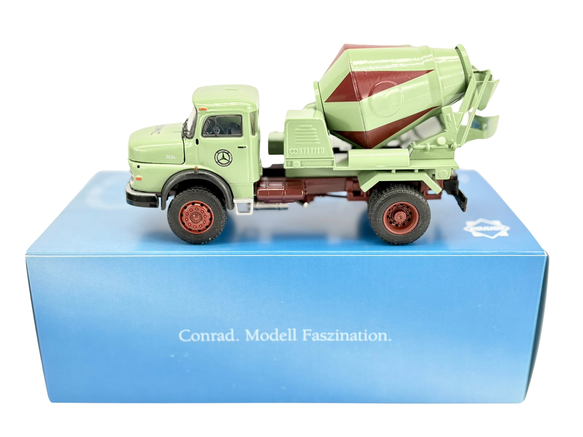 Conrad Mercedes-Benz LAK 2624 mit Stetter Betonmischer „MBMC“ – Diecast Sammlermodell im Maßstab 1:50, Art. 1059/0 – Ansicht 6