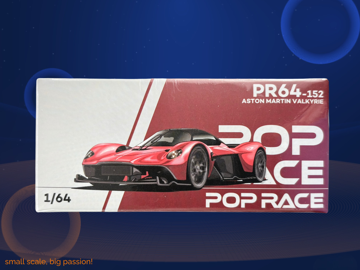 Pop Race Aston Martin Valkyrie Supernova Red – Diecast Modellauto im Maßstab 1:64, Art. PR64-152