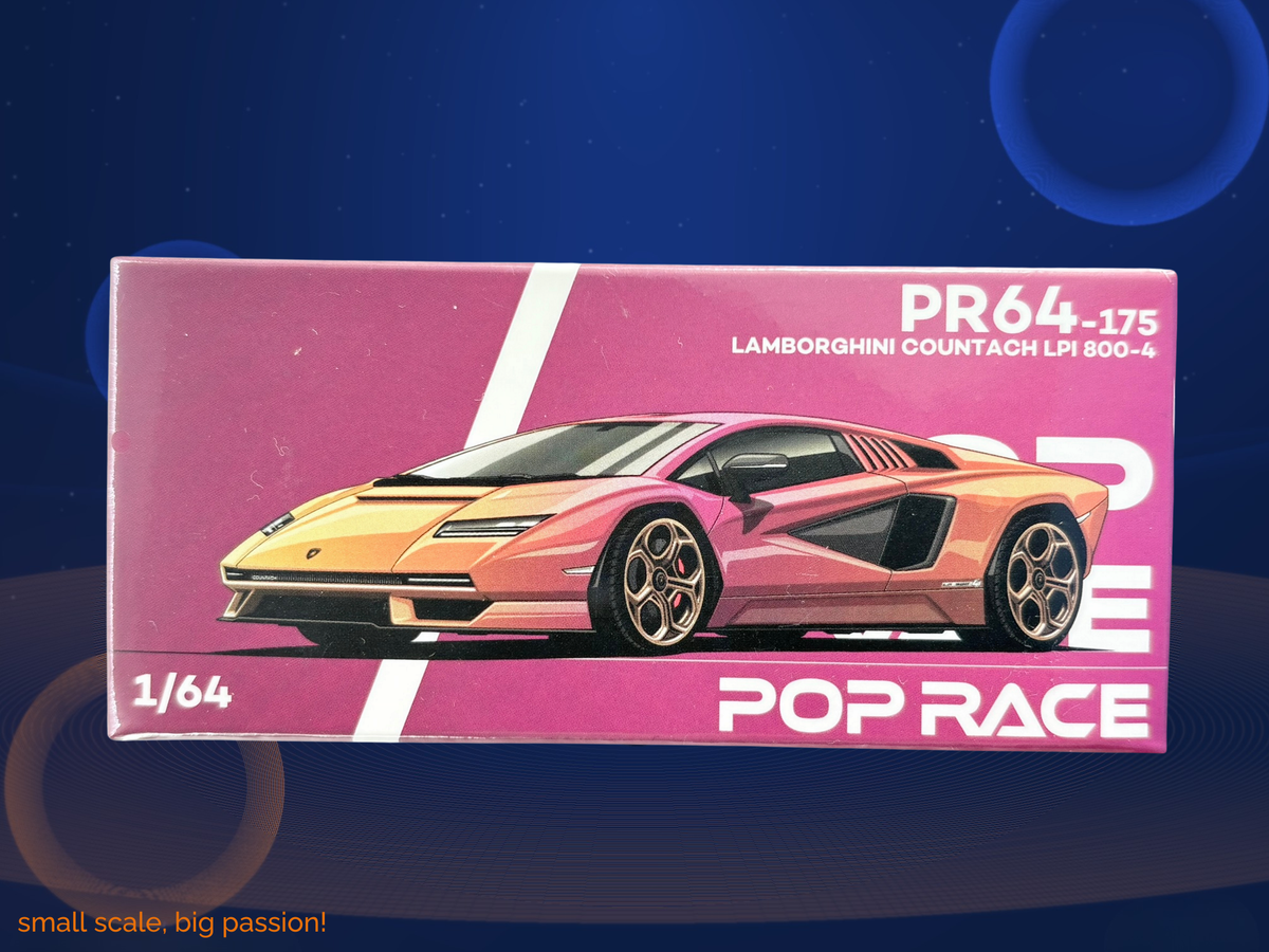 Pop Race Lamborghini Countach LPI 800-4 Blu Hal Metallic – Diecast Modellauto im Maßstab 1:64, Art. PR64-175