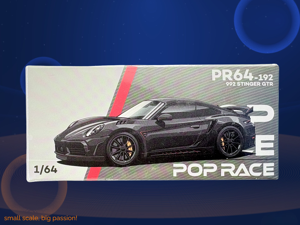 Pop Race Porsche 992 TopCar Stinger GTR Carbon Edition „Redline“ – Diecast Sammlermodell im Maßstab 1:64, Art. PR64-192