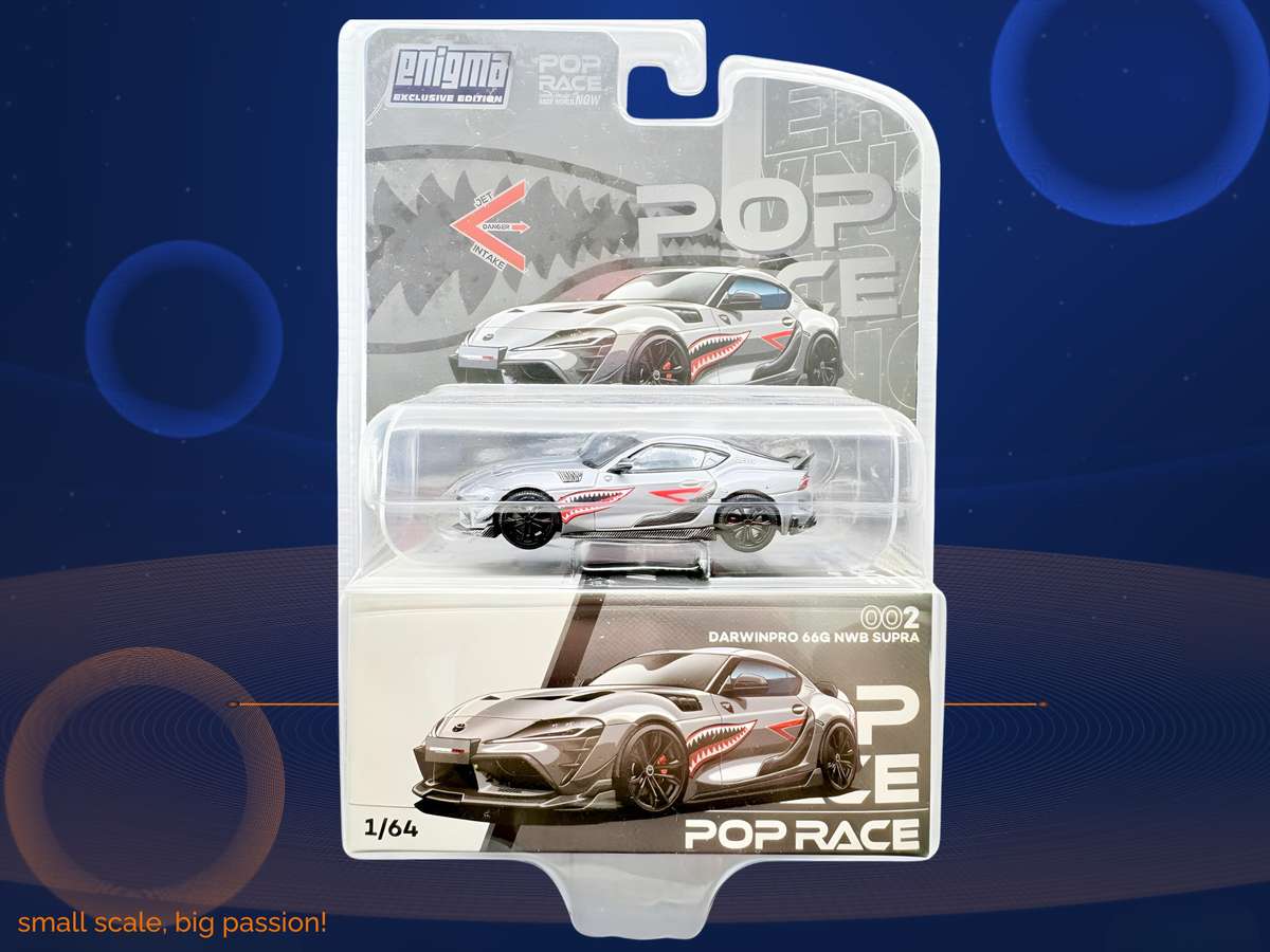 Pop Race Toyota Supra A90 Enigma Darwin Pro 66G NWB – Diecast Modellauto im Maßstab 1:64, Art. PR002