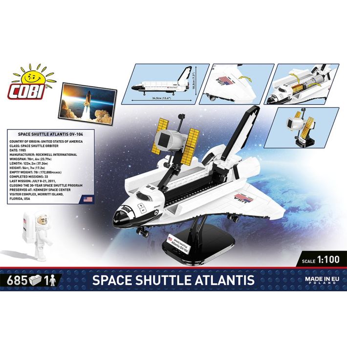 COBI Space Shuttle Atlantis Klemmbaustein-Modell im Maßstab 1:100 – 685 Teile, Set 1930 – Ansicht 2