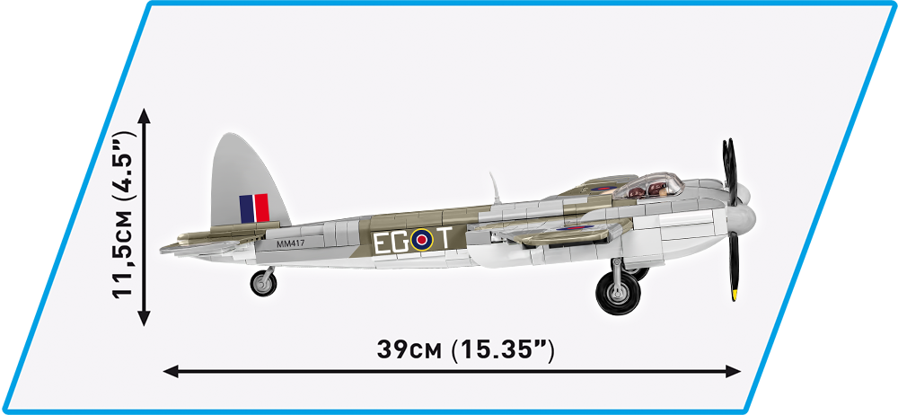 COBI De Havilland DH-98 Mosquito RAF Klemmbaustein-Modell im Maßstab 1:32 – 710 Teile, Set 5735 – Ansicht 5