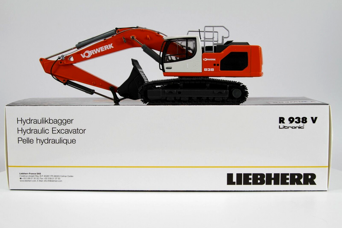 Conrad Liebherr R938 V Litronic Hydraulikbagger „VORWERK“ – Diecast Sammlermodell im Maßstab 1:50, Art. 2215/13 – Ansicht 9