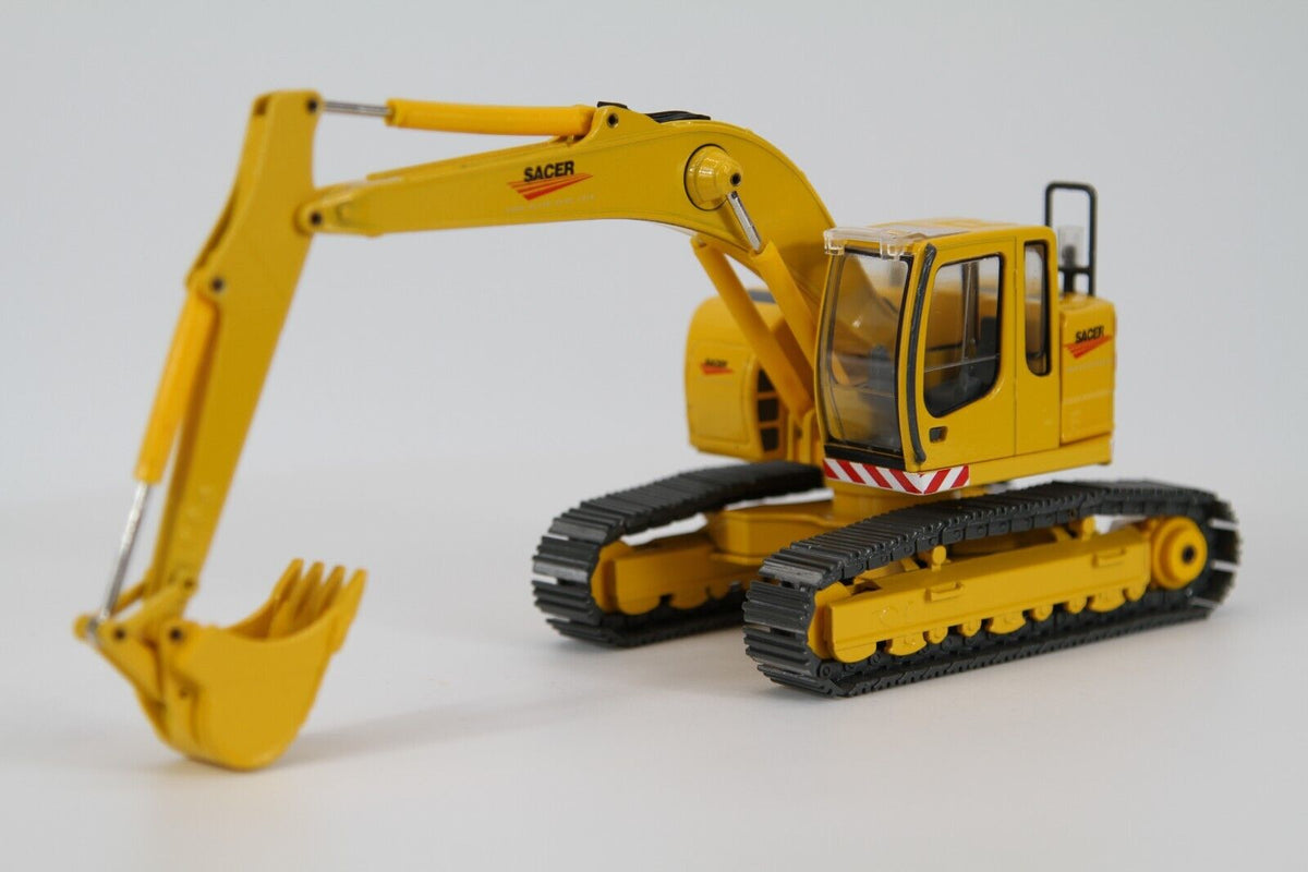 Conrad Liebherr R924 Kompaktbagger mit Tieflöffel „SACER“ – Diecast Sammlermodell im Maßstab 1:50, Art. 2922/08