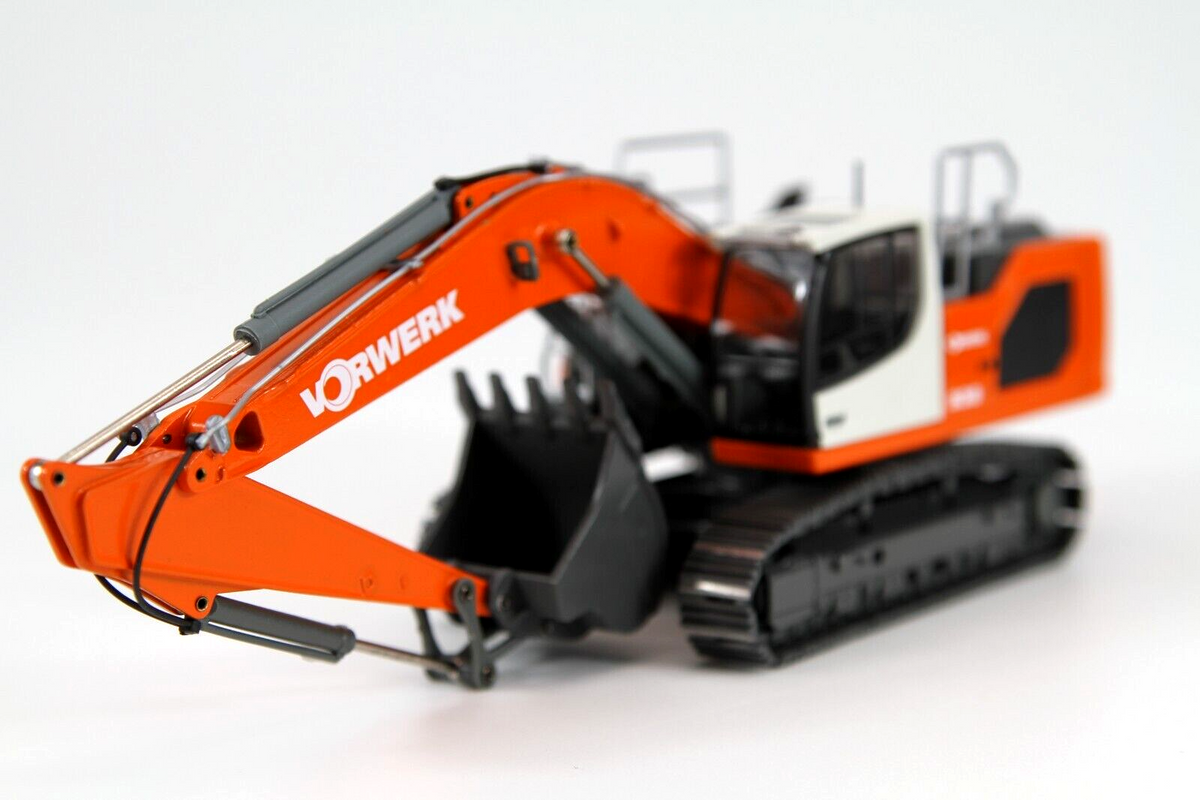 Conrad Liebherr R938 V Litronic Hydraulikbagger „VORWERK“ – Diecast Sammlermodell im Maßstab 1:50, Art. 2215/13