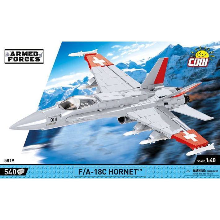 COBI Boeing F/A-18C Hornet Swiss Air Force Klemmbaustein-Modell im Maßstab 1:48 – 540 Teile, Set 5819