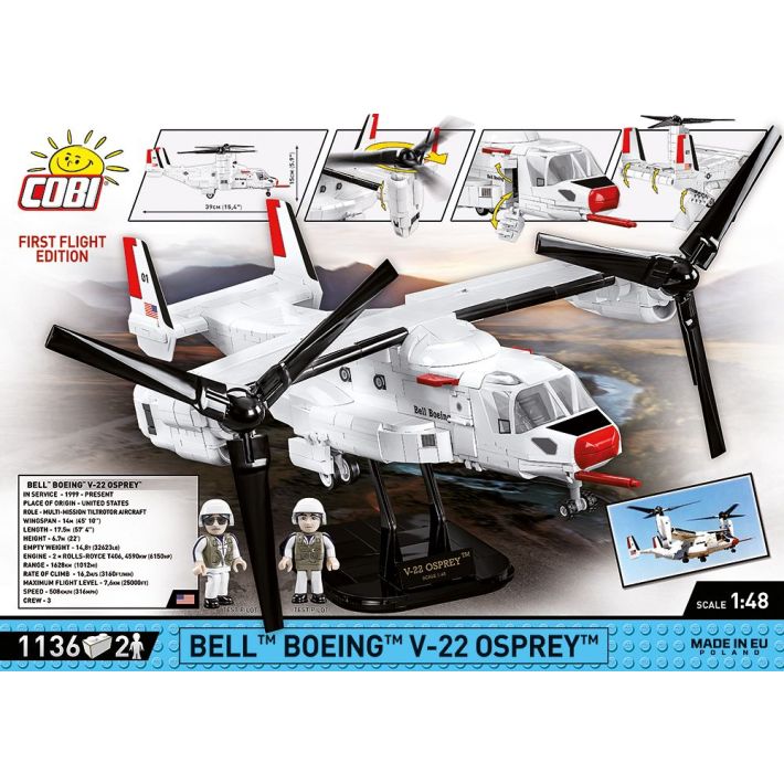 COBI Boeing Bell V-22 Osprey Klemmbaustein-Modell im Maßstab 1:48 – 1.136 Teile, Set 5835 – Ansicht 2