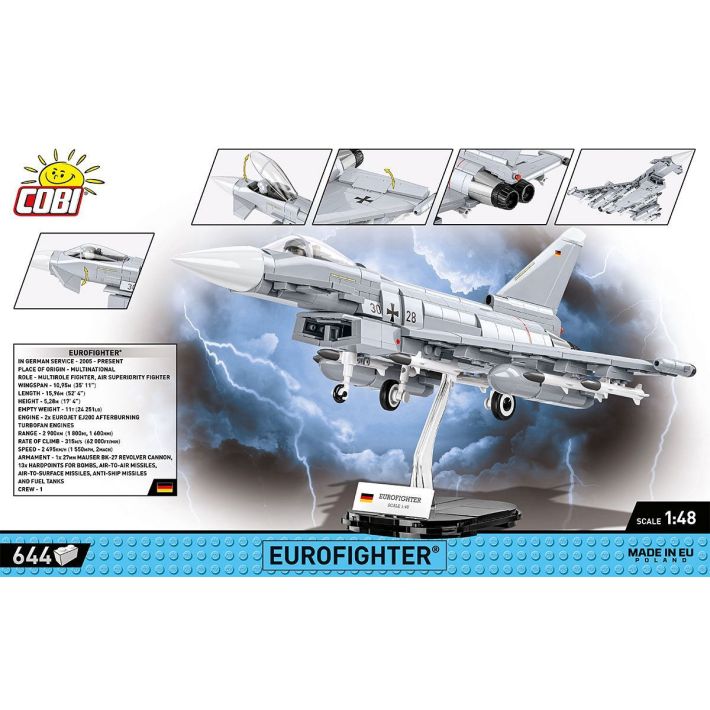 COBI Eurofighter Typhoon G Klemmbaustein-Modell im Maßstab 1:48 – 644 Teile, Set 5848 – Ansicht 2
