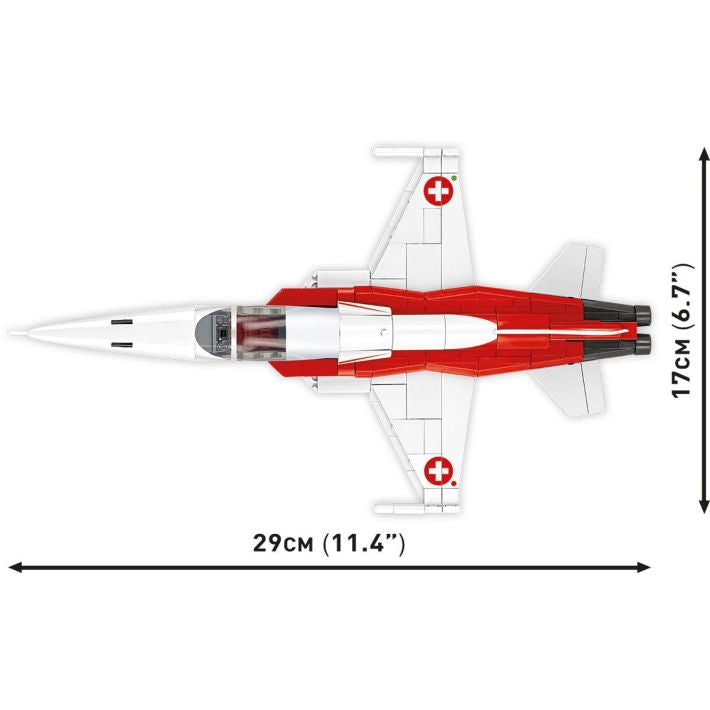 COBI Northrop F-5E Tiger Patrouille Swiss Klemmbaustein-Modell im Maßstab 1:48 – 351 Teile, Set 5857 – Ansicht 5