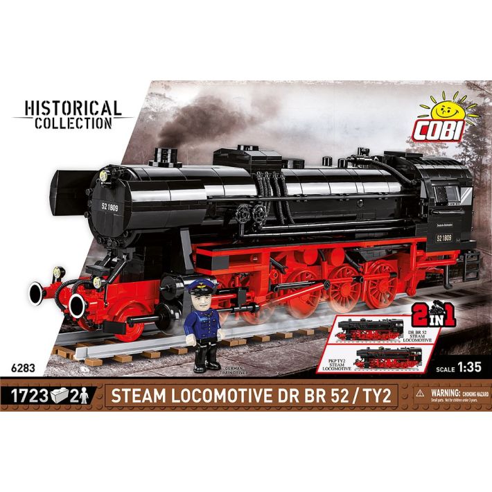 COBI DR BR 52/TY2 Dampflokomotive Klemmbaustein-Modell im Maßstab 1:35 – 1.723 Teile, Set 6283