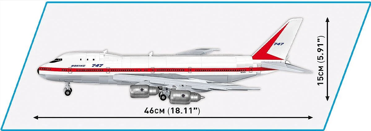 COBI Boeing 747 First Flight 1969 Klemmbaustein-Modell im Maßstab 1:144 – 1.051 Teile, Set 26609 – Ansicht 3